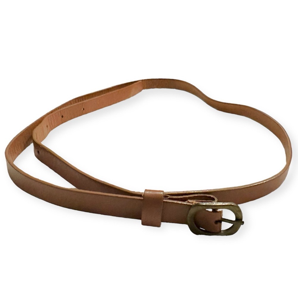Brown vegan leather belt | 34” waist